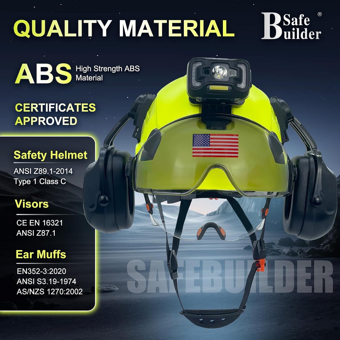 Casco seguridad visera ventilada ajustable ANSI