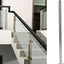 Poste barandilla vidrio acero inox 42x2x2 con acabado negro