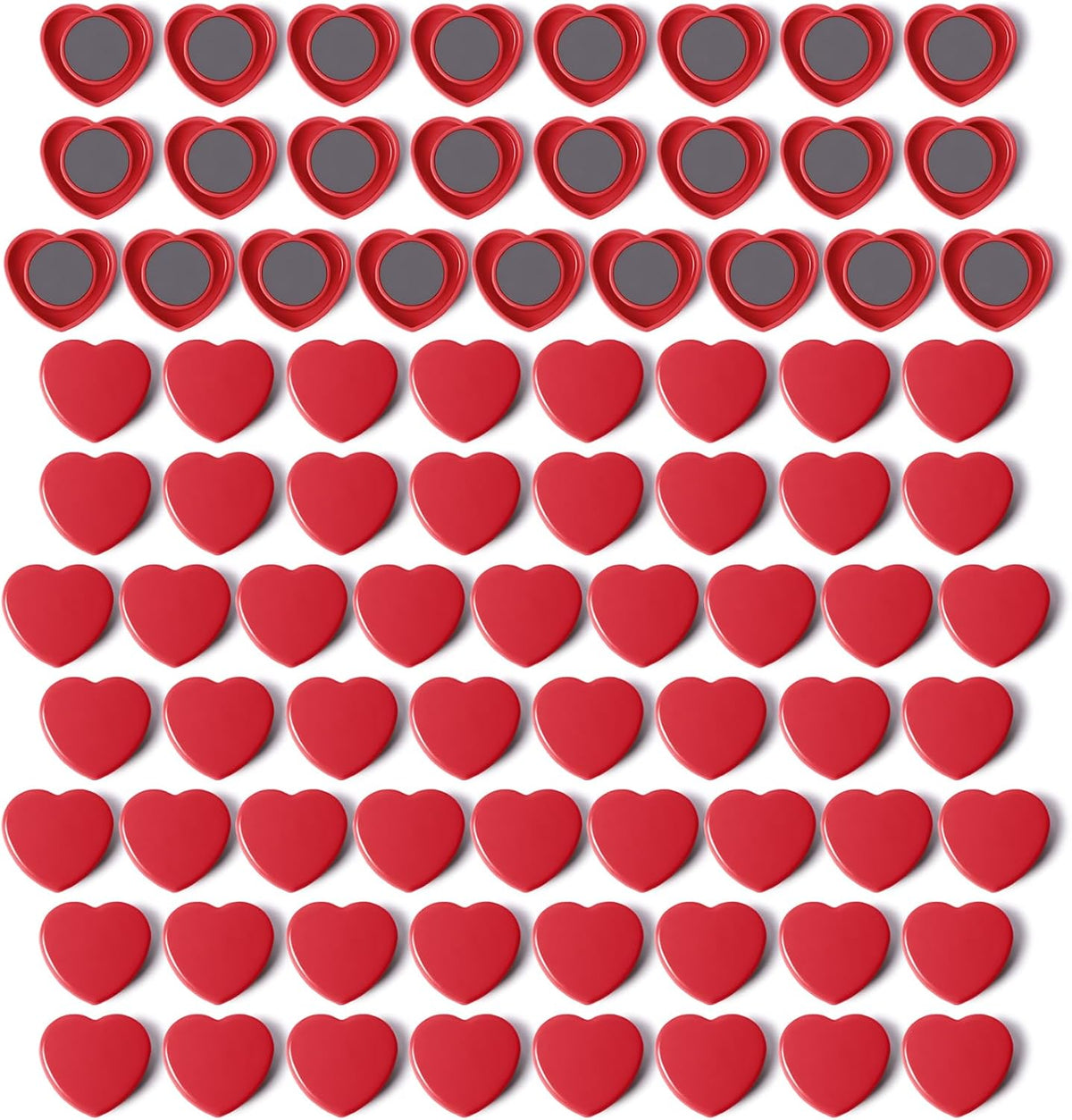 100 Imanes Corazón para Nevera y Pizarra Blanca Decorativos