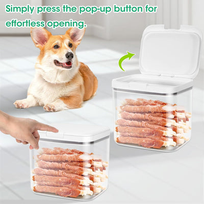 2 Tarros Hermeticos para Mascotas 2-3qt con Tapa