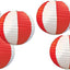 Faroles papel rayas rojo/blanco 9.5pulg set 2