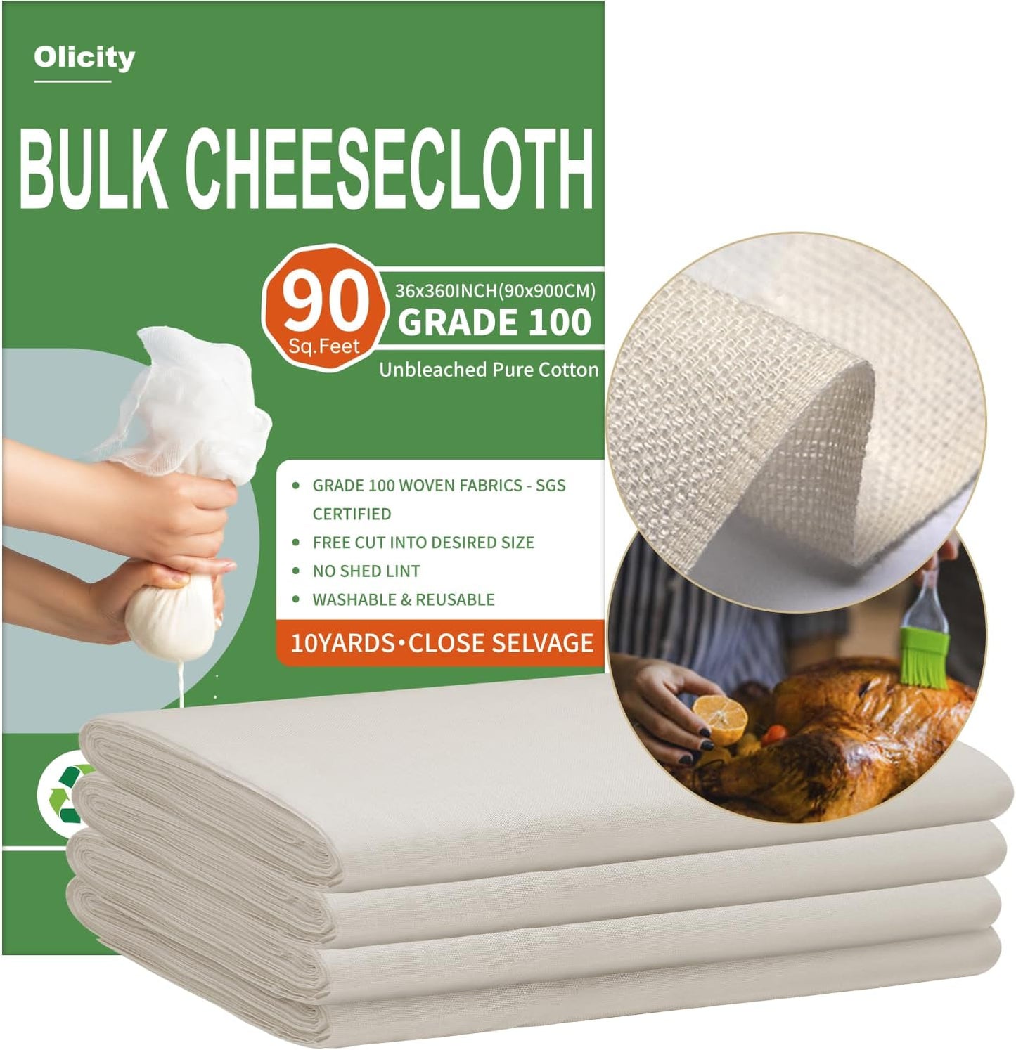 Rollo tela muselina algodón 10 yardas reutilizable