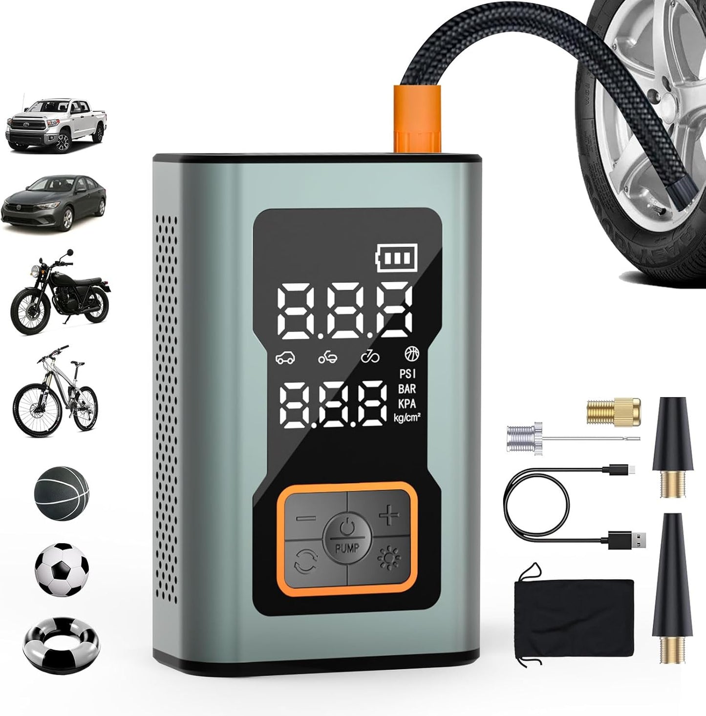 Inflador neumáticos inalámbrico 150PSI con pantalla digital
