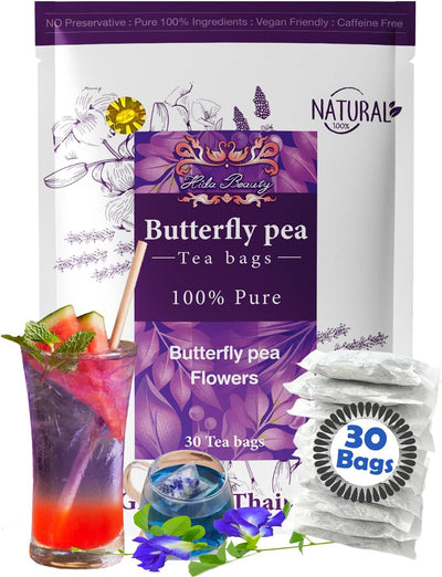 Té flor guisante mariposa seca 30 bolsitas color violeta