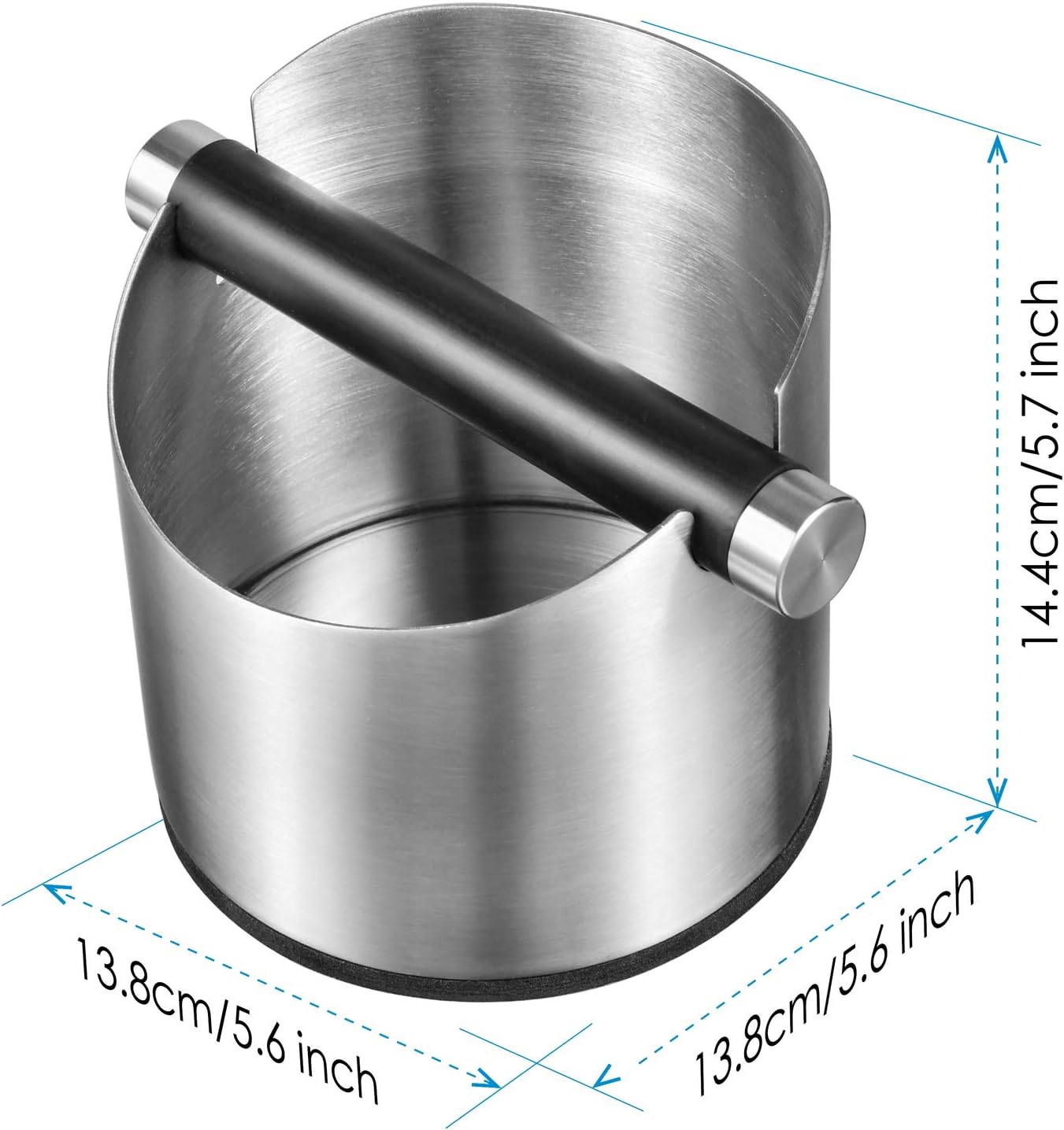 Caja café acero inox base antiderrap plateado