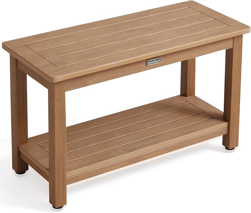 Asiento ducha grande 30" madera poli silla baño HDPS