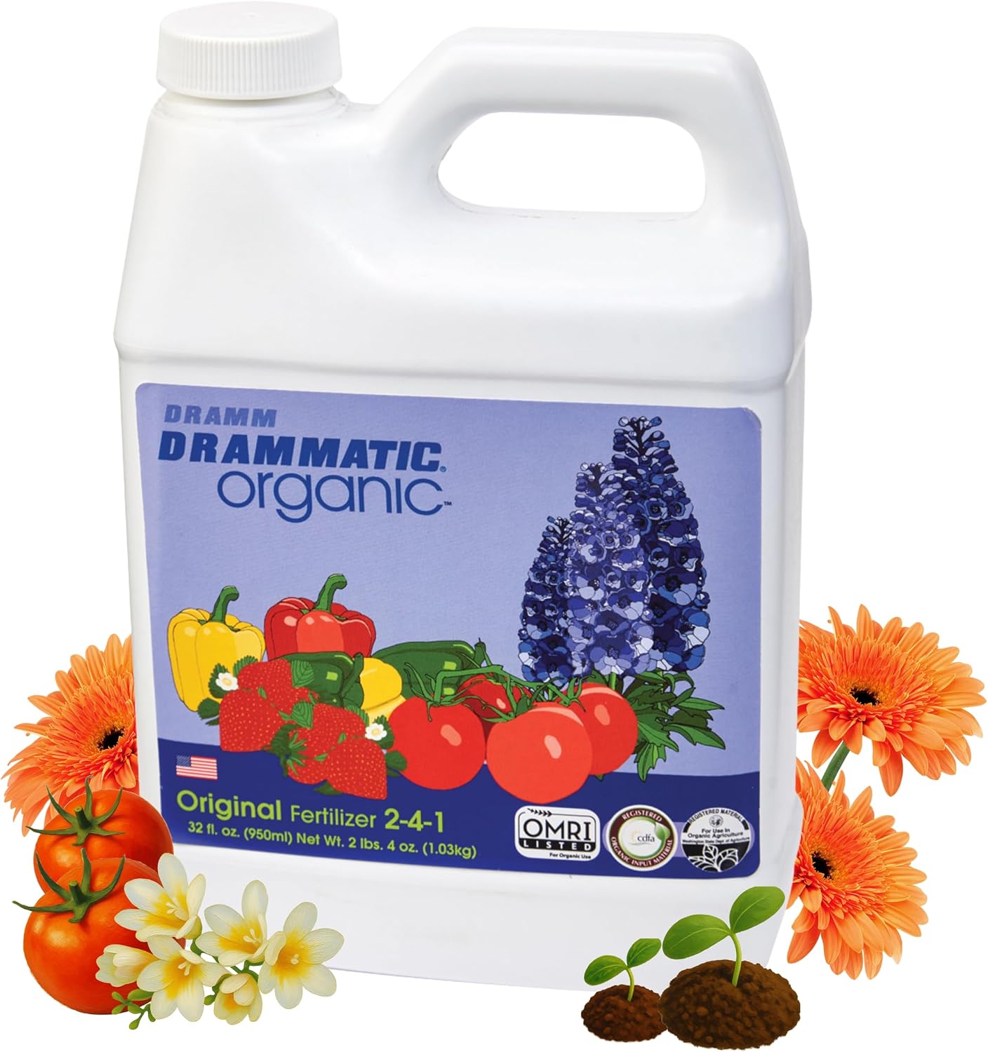 Fertilizante líquido para peces 32oz certificado OMRI