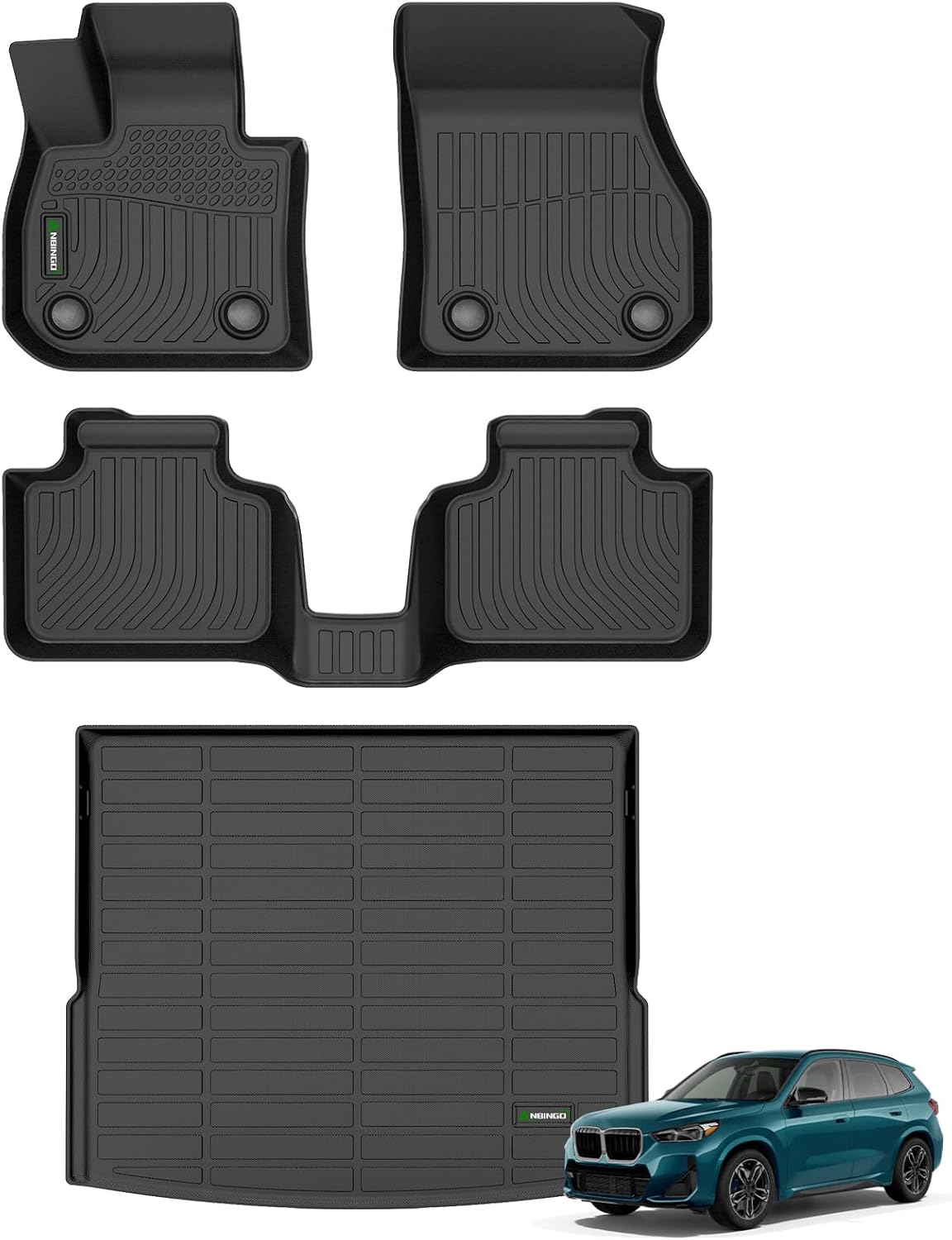 Set alfombrillas piso y forro maletero coche color negro