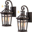 2 Luces Pared Sensor Movimiento Exteriores Bronce Cepillado