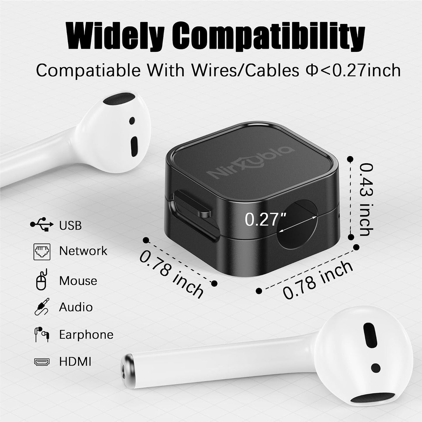 9 Clips magnéticos para cables adhesivo mejorado