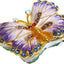 Caja baratijas mariposa bisagras joyería decorativa