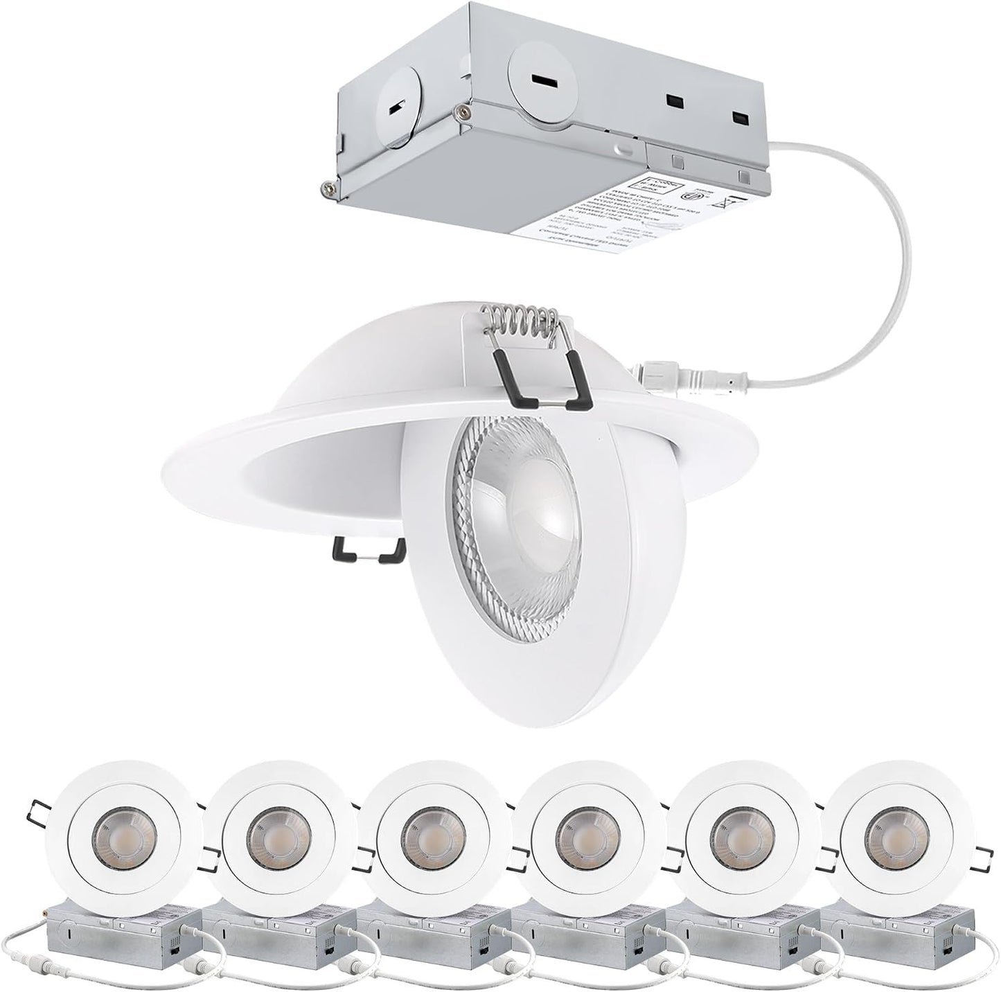 Luz LED empotrable 4pulg giratorio 360° blanco