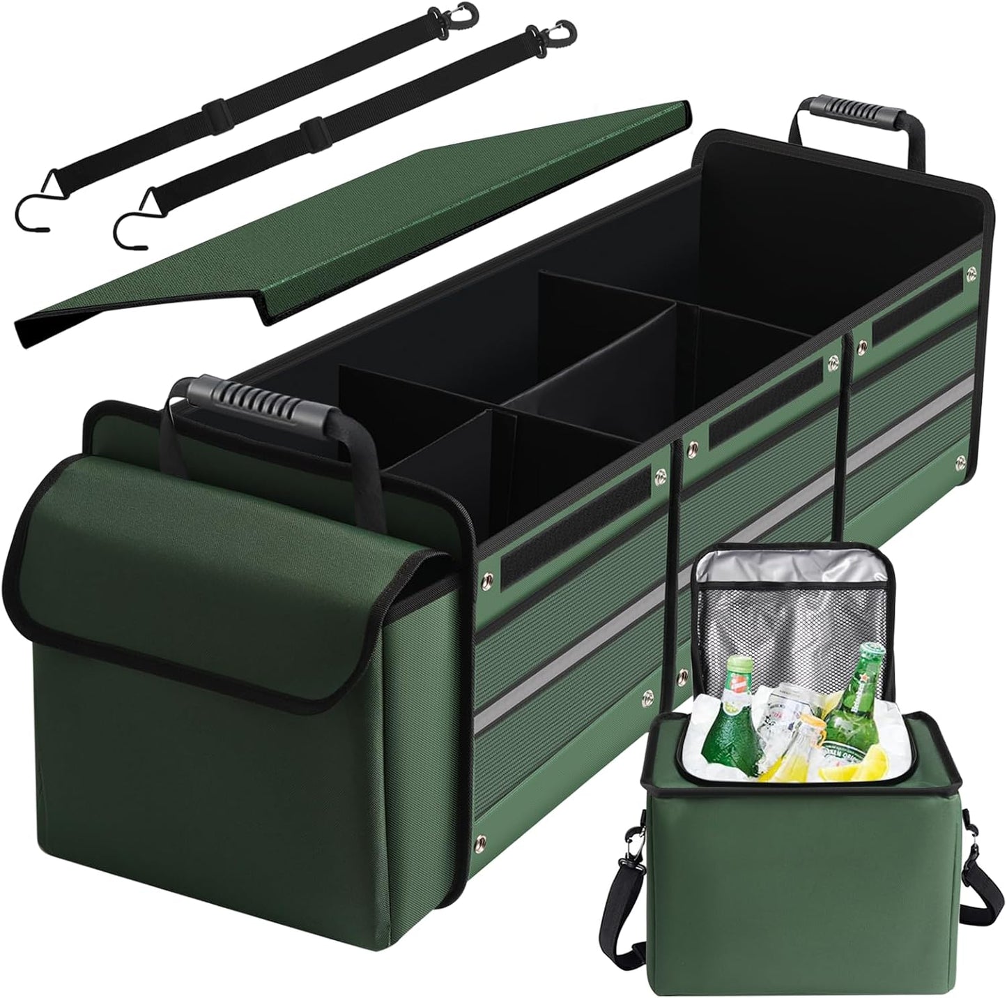 Organiz. maletero 115L plegable con bolsa térmica aislada