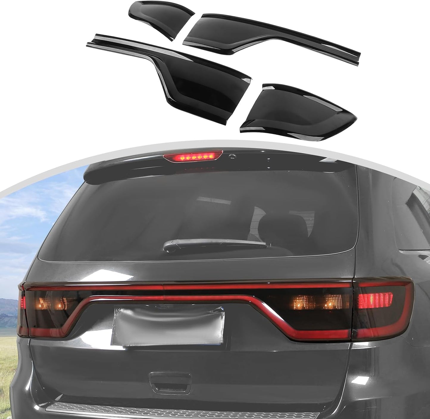 Cubierta lámpara trasera Dodge Durango 14-23 negro ahumado