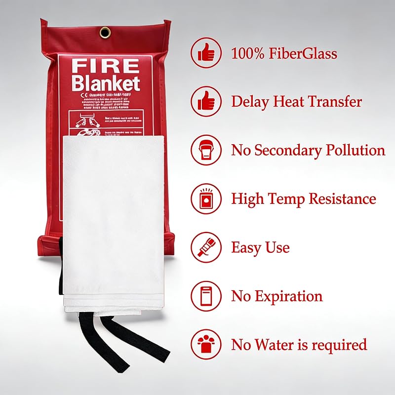 Manta ignífuga emergencia hogar cocina 40x40pulg