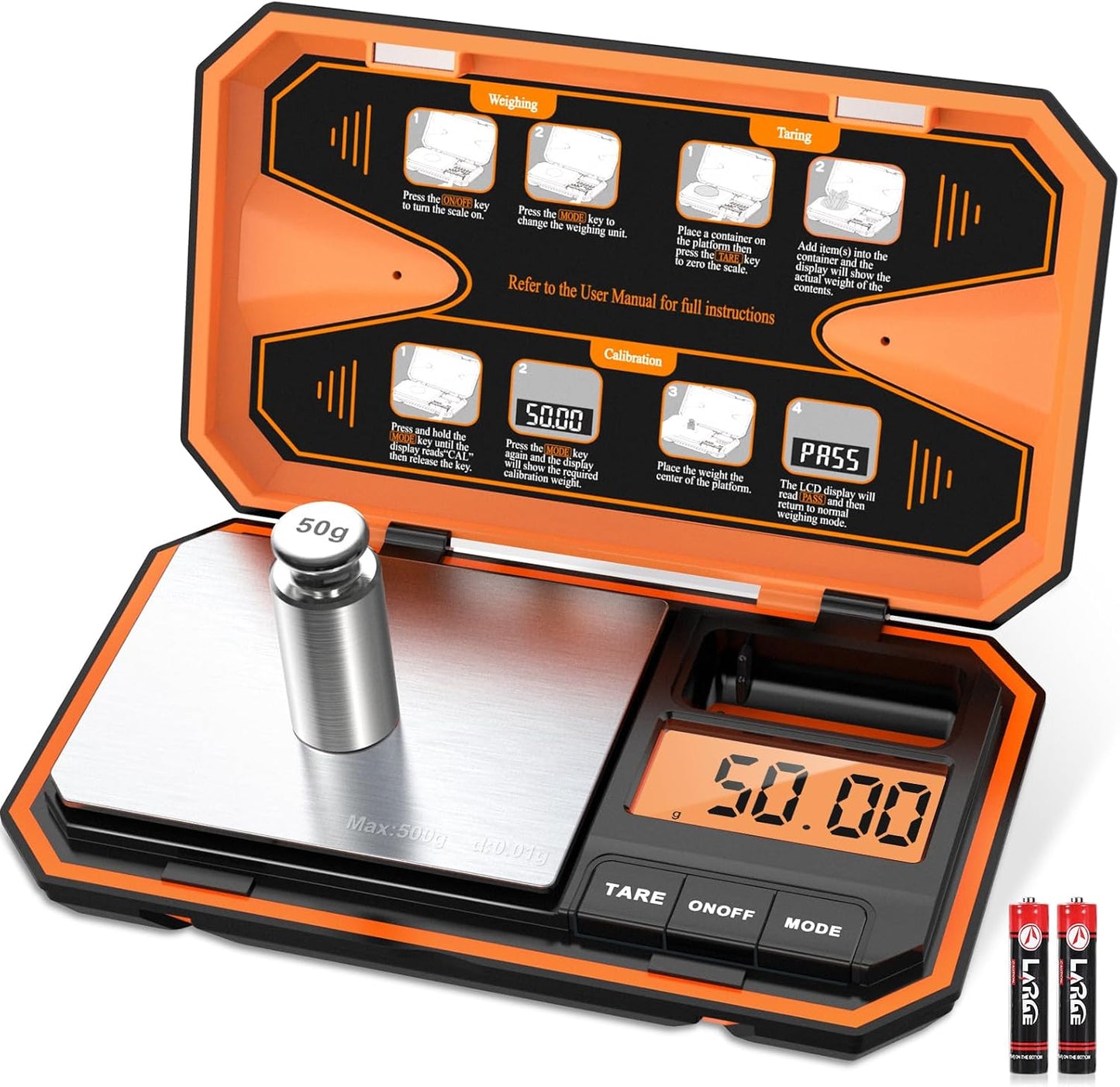 Báscula digital 17.64oz con tara para alimentos y joyas
