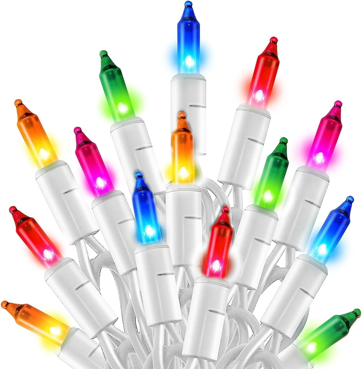 Guirnalda luces navidad 20ft 100uds impermeables alambre blanco