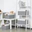 4 Cestas Almacenamiento Plegables Tela 15x11" Blanco Gris