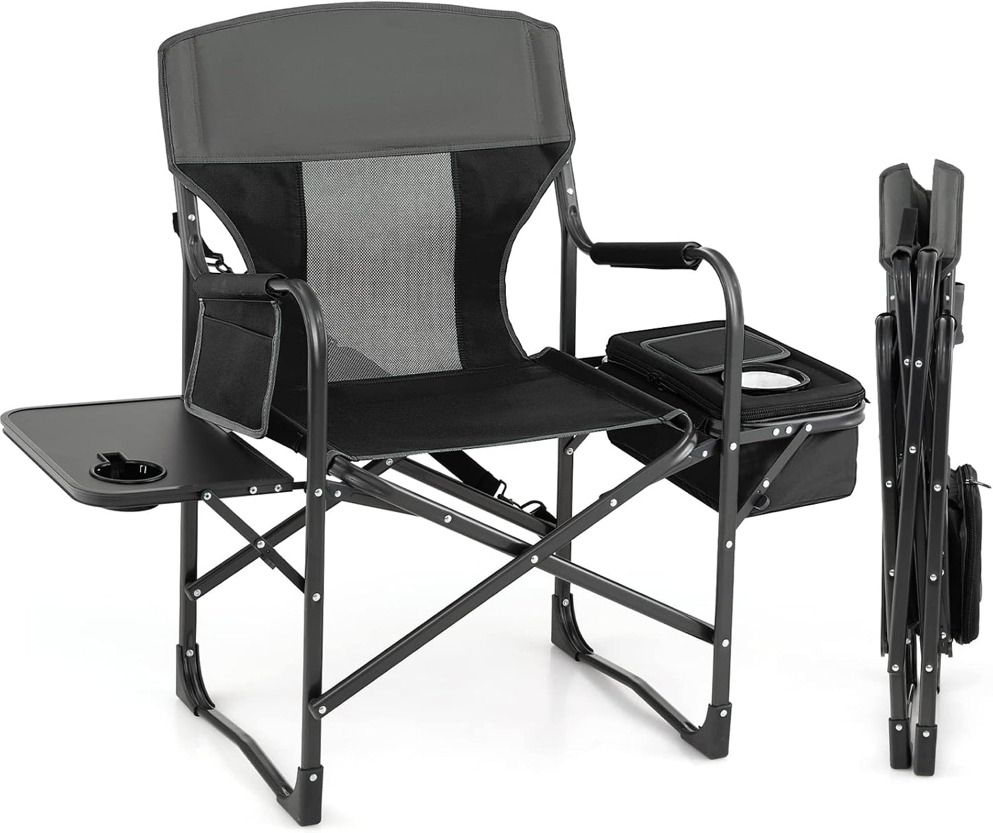 Silla camping con mesa bolsa refrigeradora plegable color