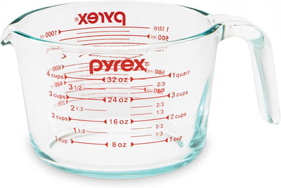 Taza medidora vidrio 4 tazas apta horno microondas