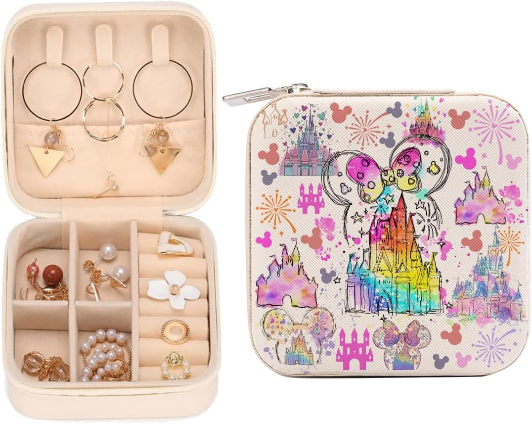 Estuche joyería viaje ratón dibujos animados organiz.