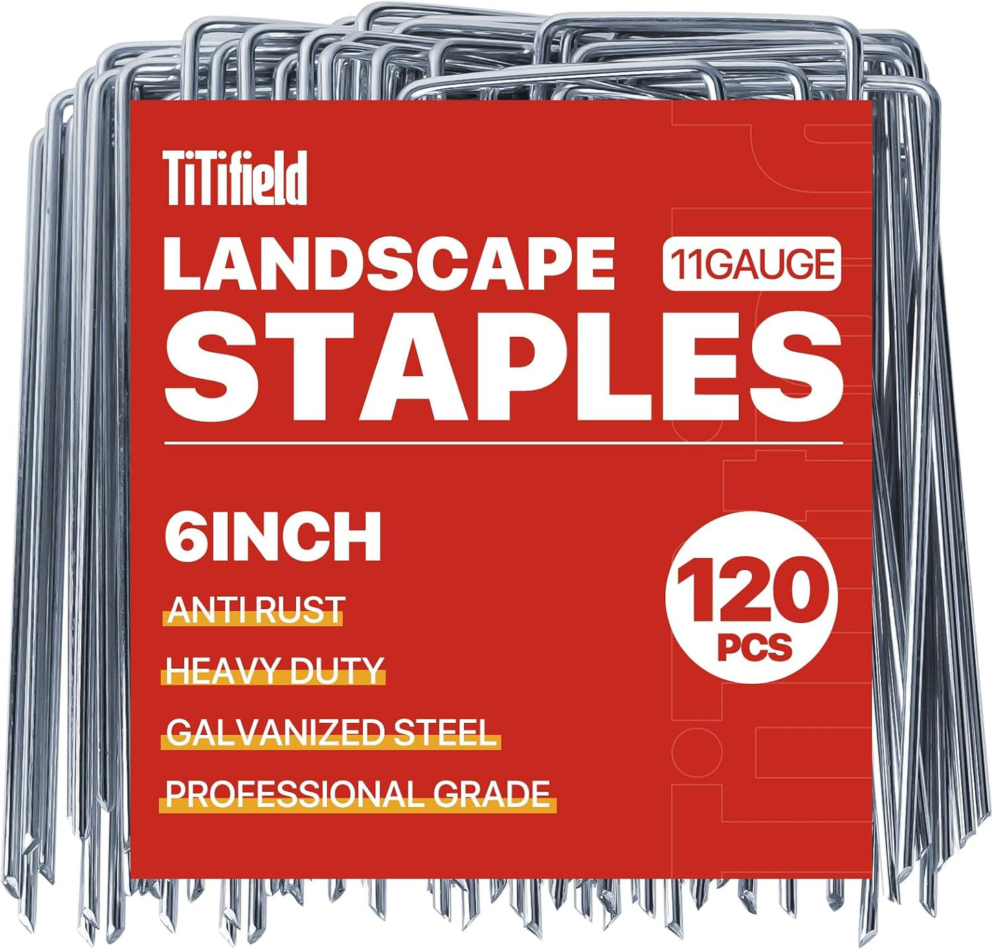 120 Grapas Paisaje 6pulg Galvanizadas Pasadores Telas