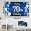 Decoración cumpleaños 70º globo azul plateado salud
