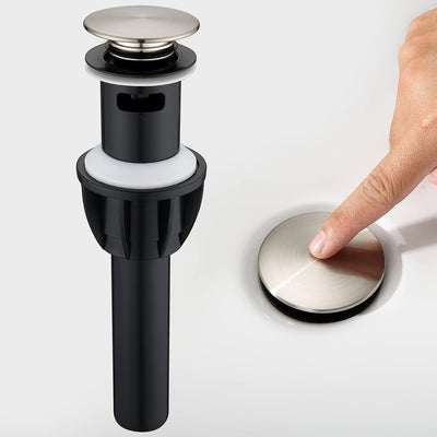 Desagüe pop up lavabo con rebosadero níquel cepillado