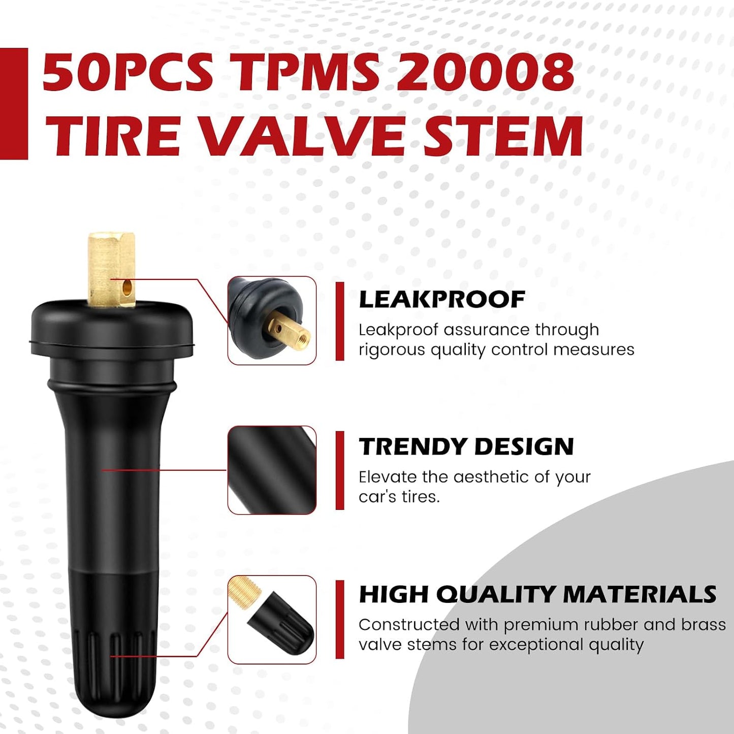 50 Pzas TPMS 20008 con sensor presión neumáticos llave roja