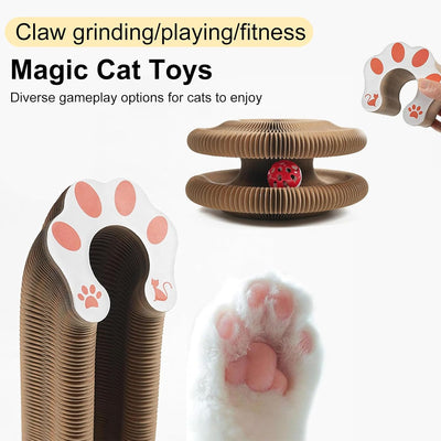Juguete plegable para gatos con tablero rascador