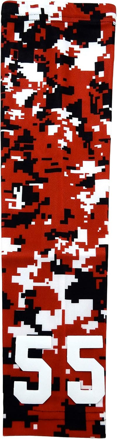 Manga brazo camuflaje digital rojo blanco número