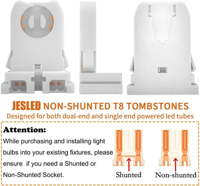 Lápidas LED T8 pack 100 soporte portalámparas giro UL