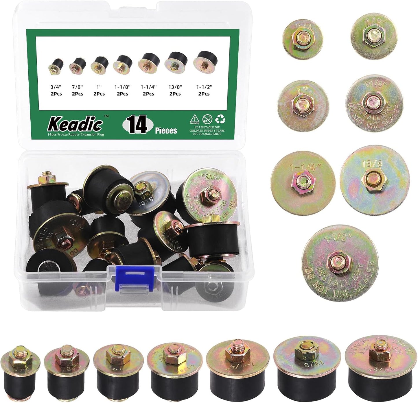 14 Tapones Neopreno Expansión 4" 7/8