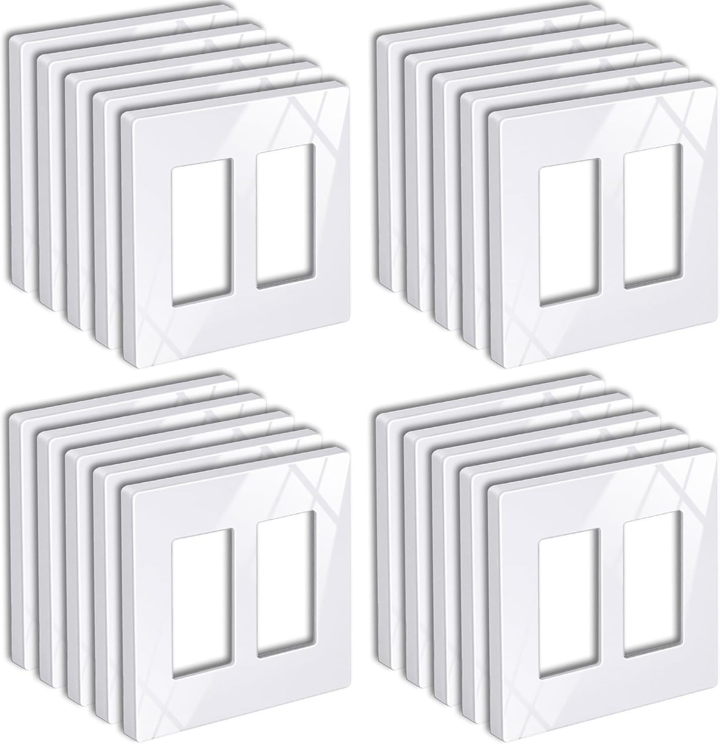 Placas pared 2 segmentos 4.69x4.73pulg blanco nieve
