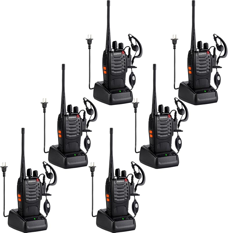 Walkie Talkies 888S recargables 16 canales con auriculares