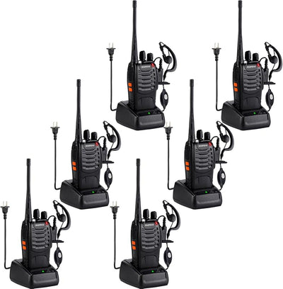 Walkie Talkies 888S recargables 16 canales con auriculares