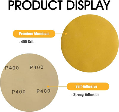 100 Discos Lija PSA 6pulg Grano 400 Aluminio