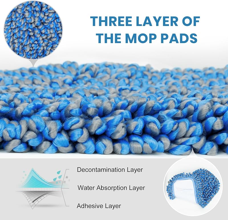 2 Pzas Almohadillas Microfibra para Mopa Polvo Reutilizables