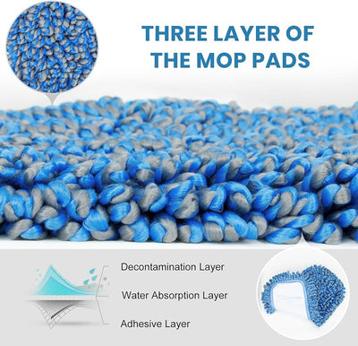 2 Pzas Almohadillas Microfibra para Mopa Polvo Reutilizables