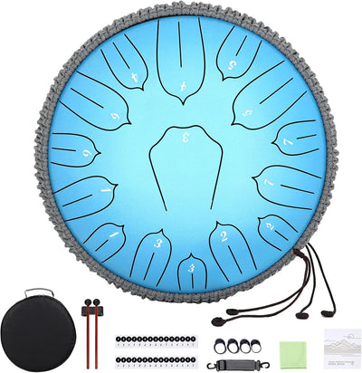 Tambor Handpan 12pulg 15 Notas con Libro y Bolsa
