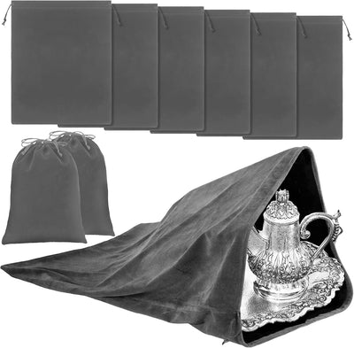 6 Bolsas Almacenamiento Plateadas 24x32pulg Antideslustre