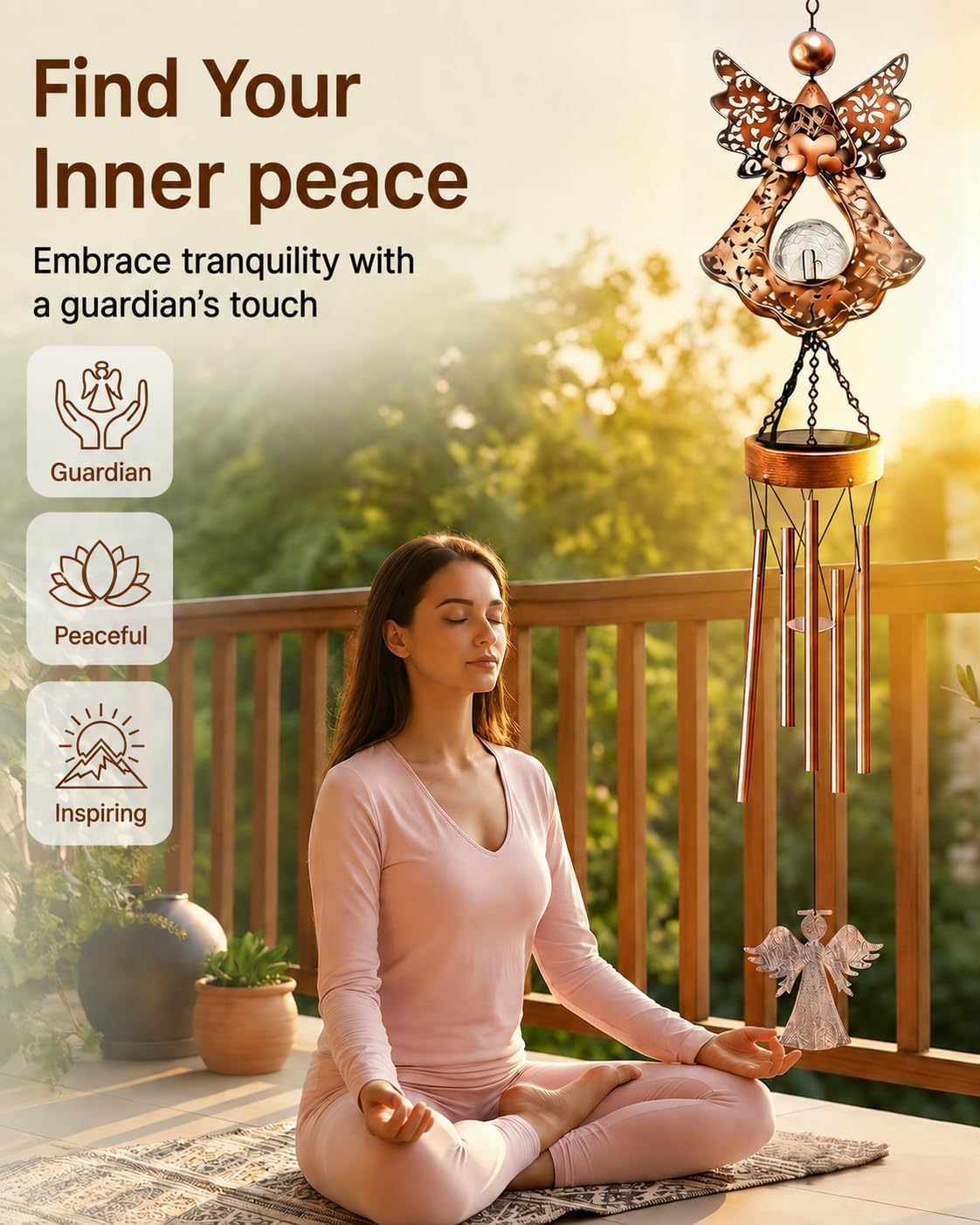 Campanillas viento solares para exterior regalo mamá mujer