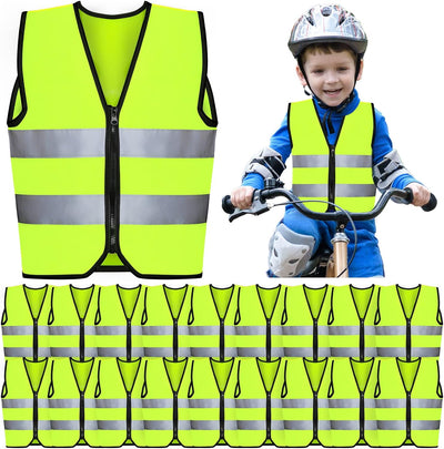 Chaleco seguridad reflectante niño ciclismo verde