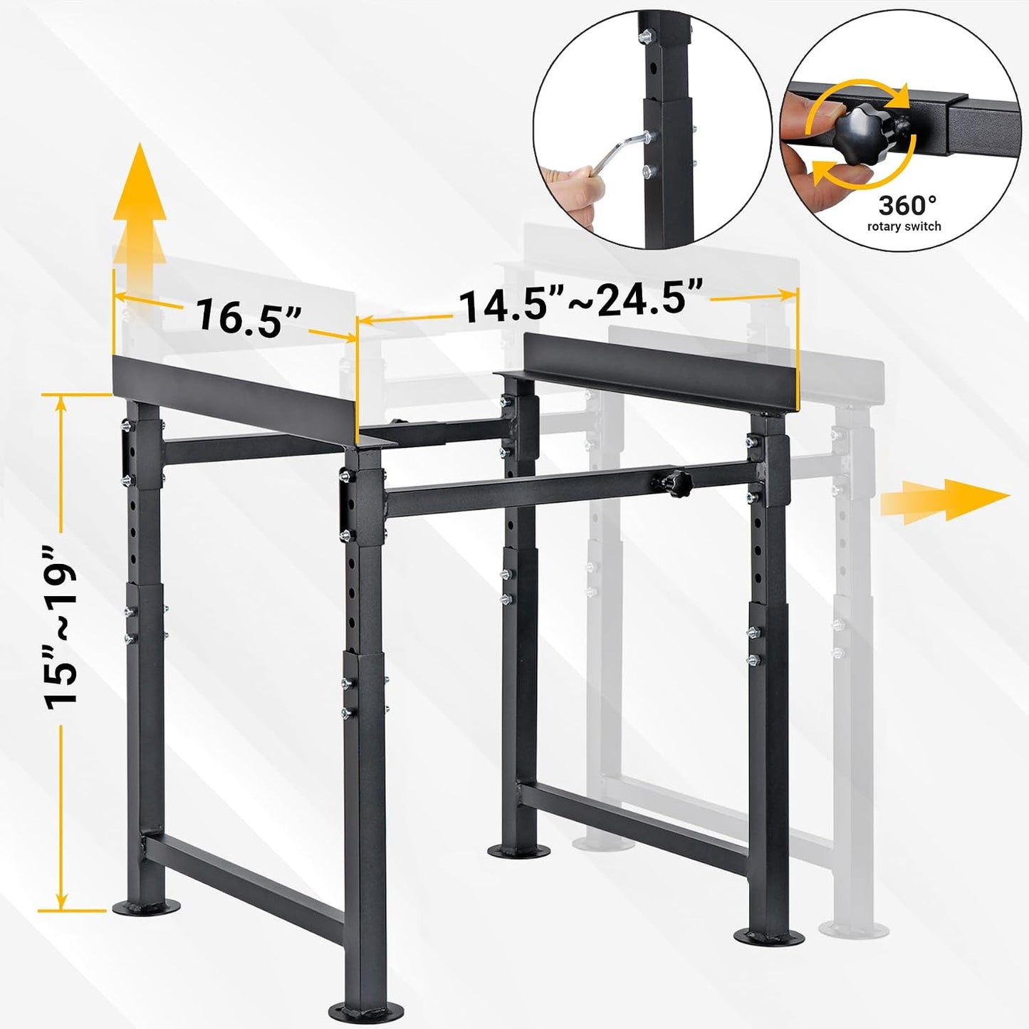 Soporte colmena metal ajustable 15-19pulg resistente UV
