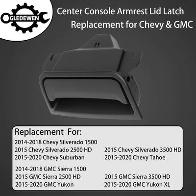 Cerradura reposabrazos consola Chevy Silverado 14-20 GMC Sierra