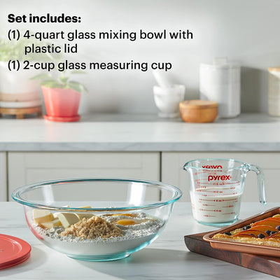 Set 3 Pzas Vidrio Cocina Taza Medidora 2 Tazas