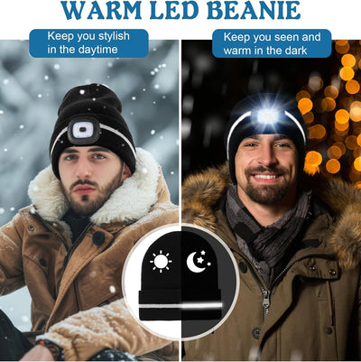 Gorro invierno alta visibilidad con luz para trabajo