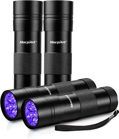 Luz negra 4pcs 12leds 395nm para detectar orina mascotas