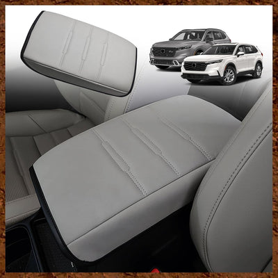 Funda consola central Honda CR-V 23-26 piel vegana borde gris