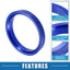 Anillos buje coche 67.1mm a 57.1mm aluminio azul set 4